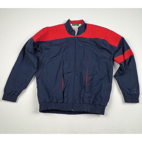 Vintage Abercrombie & Fitch Jacket Adult Navy Red Zip Up Made In USA Medium - Picture 1 of 11